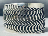One Of The Craziest Native American Navajo Sterling Silver Hand Tooled Bracelet-Nativo Arts