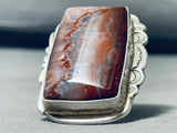 Grand Native American Navajo Agate Sterling Silver Huge Ring-Nativo Arts