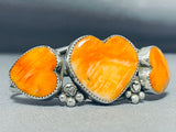 Hearts Of Shell Native American Navajo Sterling Silver Signed Bracelet-Nativo Arts