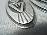 Historical Vintage Michael Kabotie Native American Hopi Sterling Silver Earrings-Nativo Arts