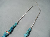 Fabulous Vintage Navajo Kingman Turquoise Necklace Native American Old-Nativo Arts
