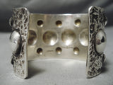 Fascinating Navajo Sterling Silver Bracelet Button Native American-Nativo Arts