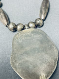 Robby Platero Vintage Native American Navajo Pilot Mountain Turquoise Sterling Silver Necklace-Nativo Arts