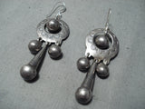 Exceptional Vintage Navajo Sterling Silver Earrings Native American-Nativo Arts
