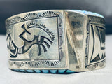One Of The Best Vintage Native American Navajo Side Opal Sterling Silver Bracelet-Nativo Arts