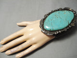 One Of Best Craziest Vintage Native American Navajo Royston Turquoise Sterling Silver Bracelet-Nativo Arts