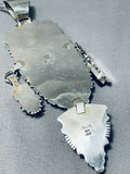 Biggest Intricate Inlay Native American Navajo Turquoise Sterling Silver Necklace-Nativo Arts