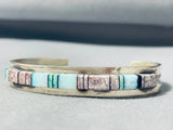 Gorgeous Vintage Native American Navajo Wildhorse Turquoise And Opal Sterling Silver Bracelet-Nativo Arts