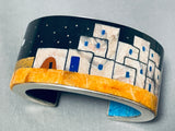 Native American Very Important Internal External Inlay Turquoise Sterling Silver Bracelet-Nativo Arts
