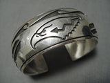 Impressive Vintage Native American Navajo Mighty Eagle Sterling Silver Bracelet Cuff-Nativo Arts