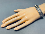 Outstanding Native American Navajo Sterling Silver & 14k Gold Bracelet, Signed-Nativo Arts
