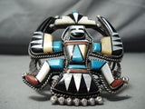 Biggest Best Vintage Native American Navajo Knifewing Turquoise Sterling Silver Bracelet-Nativo Arts