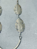 Huge Important Vintage Native American Navajo Sterling Silver Feather Tier Necklace-Nativo Arts