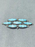 One Of The Most Unique Vintage Native American Zuni Turquoise Sterling Silver Pin-Nativo Arts