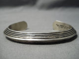 Astonishing Hand Tooled Vintage Native American Navajo Sterling Silver Bracelet-Nativo Arts