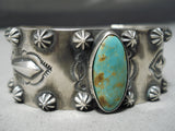 Museum Vintage Native American Navajo Royston Turquoise Repoussed Sterling Silver Bracelet-Nativo Arts