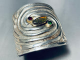 Jawdropping Heavy Sturdy Vintage Opal Sterling Silver Bracelet Cuff-Nativo Arts