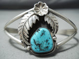 Marvelous Vintage Native American Navajo Morenci Turquoise Sterling Silver Bracelet Old-Nativo Arts