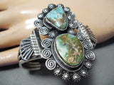 Dazzling Native American Navajo Damale Turquoise Sterling Silver Bracelet-Nativo Arts