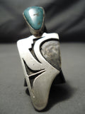 Huge Maiden Native American Turquoise Sterling Silver Ring-Nativo Arts