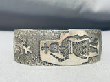 Extremely Detailed Vintage Native American Navajo Kachina Sterling Silver Bracelet-Nativo Arts