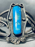 Gasp!! Vintage Native American Navajo Towering Turquoise Sterling Silver Bracelet-Nativo Arts