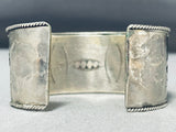 Important One Of Best Vintage Native American Navajo Detailed Sterling Silver Bracelet-Nativo Arts