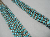 Native American Important Santo Domingo Jose Coriz Turquoise Heishi Sterling Silver Necklace-Nativo Arts