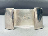 Long Turquoise Inlay Vintage Southwest Sterling Silver Bracelet Cuff-Nativo Arts