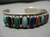 Incredible Vintage Native American Navajo Turquoise Sterling Silver Bracelet-Nativo Arts