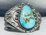 Museum Quality Early Vintage Native American Navajo Turquoise Sterling Silver Bracelet-Nativo Arts