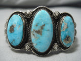Native American Important Calvin Martinez Bisbee Turquoise Sterling Silver Bracelet-Nativo Arts