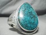 Massive Spiderweb Turquoise Vintage Native American Navajo Sterling Silver Bracelet-Nativo Arts
