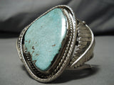 Extremely Rare Blue Jay Turquoise Vintage Native American Navajo Sterling Silver Bracelet Old-Nativo Arts