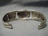 Hand Tooled Vintage Native American Navajo Concho Sterling Silver Bracelet Old-Nativo Arts