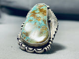 One Of The Biggest Best Native American Navajo Royston Turquoise Sterling Silver Ring-Nativo Arts