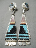 Important Hand Carved Turquoise Sterling Silver Native American Zuni Necklace-Nativo Arts