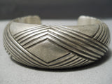 Tremendous Vintage Navajo Sterling Silver Bracelet Old Native American-Nativo Arts