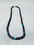 Native American Awesome Vintage Santo Domingo Turquoise Dark Brown Heishi Necklace-Nativo Arts