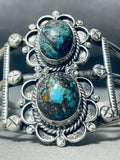 One Of The Best Vintage Native American Navajo Domed Bisbee Turquoise Sterling Silver Bracelet-Nativo Arts
