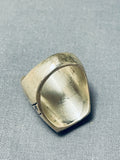 Thicker Vintage Native American Navajo Inlay Turquoise Sterling Silver Ring-Nativo Arts
