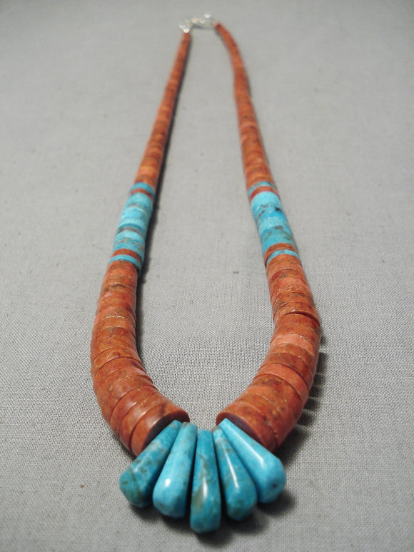 Turquoise & coral short chain - Satvat Holistics