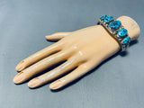 Exceptional Native American Zuni Sleeping Beauty Turquoise Sterling Silver Bracelet Signed-Nativo Arts