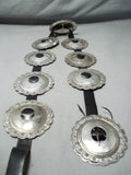 Heavy Montrous Vintage Native American Navajo Sterling Silver Concho Belt Old-Nativo Arts