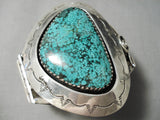 Best Vintage Native American Navajo Shadow Sterling Silver Turquoise Bracelet Old-Nativo Arts