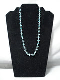 Tremendous Vintage Native American Navajo Turquoise Sterling Silver Necklace Old-Nativo Arts