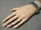 Attractive Vintage Native American Navajo Turquoise Sterling Silver Bracelet Old-Nativo Arts