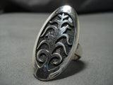 Impressive Vintage Hopi Native American Sterling Silver Ring Old-Nativo Arts