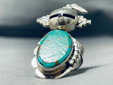 Extraordinary Native American Navajo Royston Turquoise Sterling Silver Kachina Ring-Nativo Arts