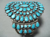 Spectacular Vintage Native American Laguna Old Kingman Turquoise Sterling Silver Bracelet-Nativo Arts